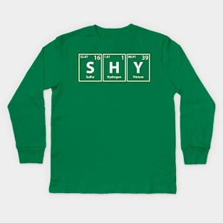 Shy (S-H-Y) Periodic Elements Spelling Kids Long Sleeve T-Shirt